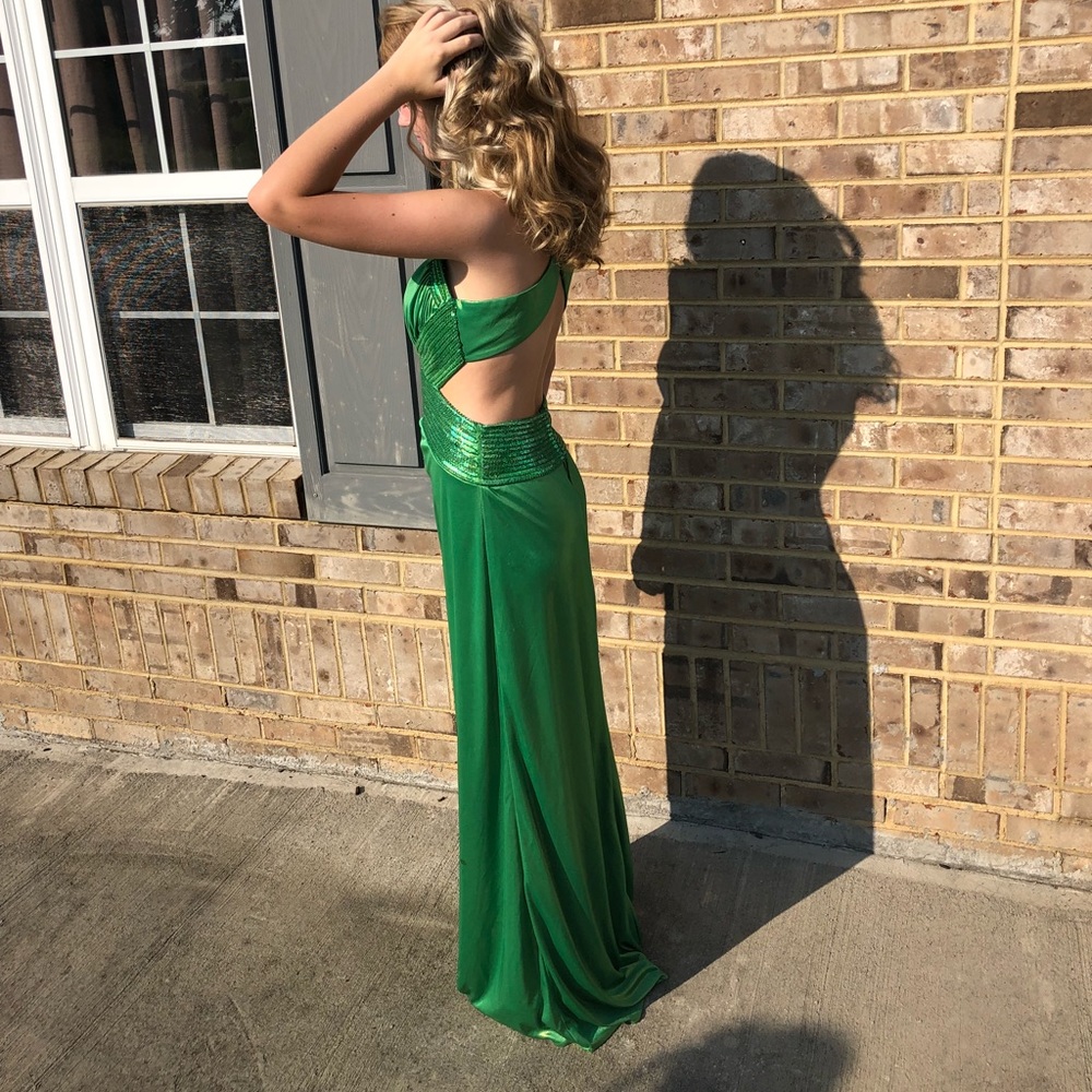 Shiny Green Formal Dress